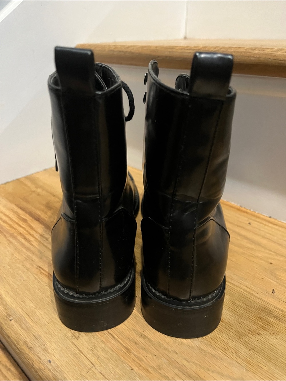 Forever 21 Black Lace-Up Ankle Combat Boots - Picture 3 of 5